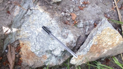 Mahenge Liandu graphite mineralisaition in rock